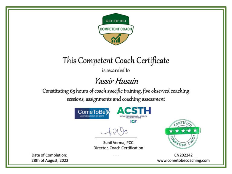 ICF ACSTH Certificate Yassir